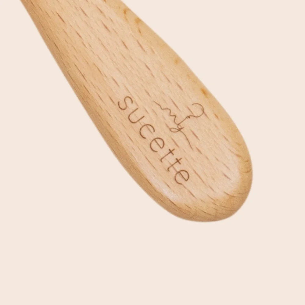 My Sucette Natural Wooden Baby Hair Brush and Comb Set 3pc - Goat hair - NEW